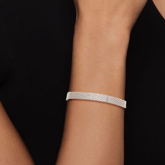 New 925 Solid Sterling Silver Bismark Mesh Chain Bracelet - Picture 6 of 7